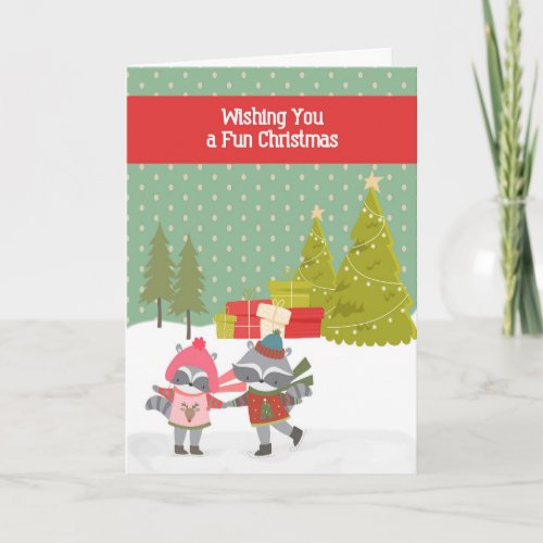 Raccoon Christmas Card for Children