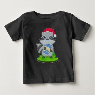 Raccoon Christmas Christmas ball Baby T-Shirt
