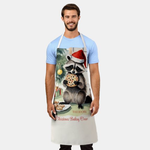 Raccoon Christmas Cookie Baking Crew Apron