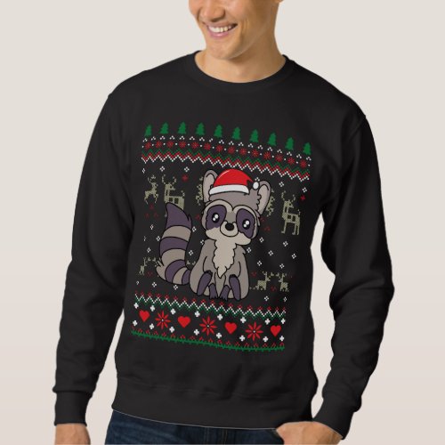 Raccoon Christmas Ornament Gift Funny Ugly Sweatshirt