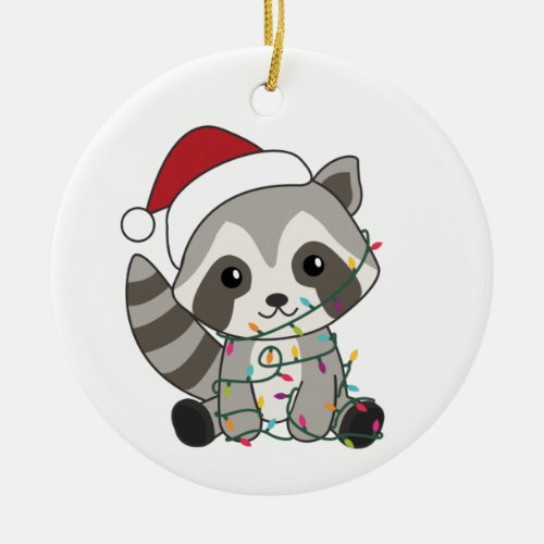 Raccoon Christmas Snow Winter Raccoons Adult Cloth Ceramic Ornament