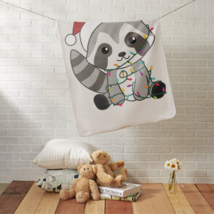Raccoon Christmas Snow Winter Raccoons Baby Blanke Baby Blanket