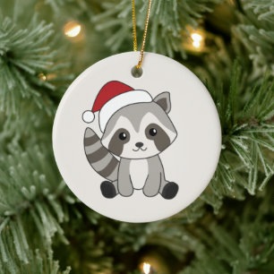 Raccoon Christmas Snow Winter Raccoons Ceramic Orn Ornament