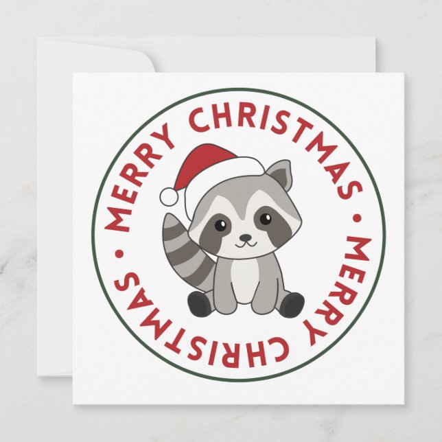 Raccoon Christmas Snow Winter Raccoons Invitation (Front)