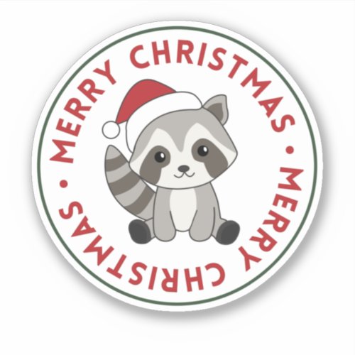 Raccoon Christmas Snow Winter Raccoons Sticker