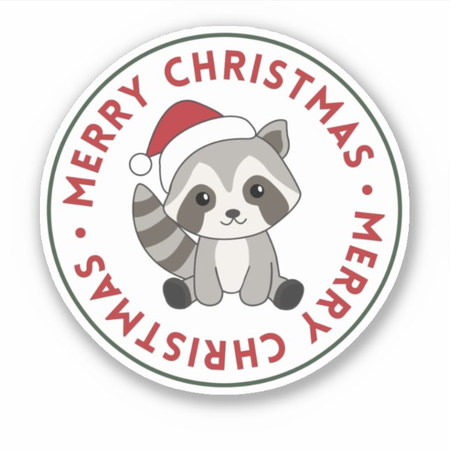 Raccoon Christmas Snow Winter Raccoons Sticker (Front)