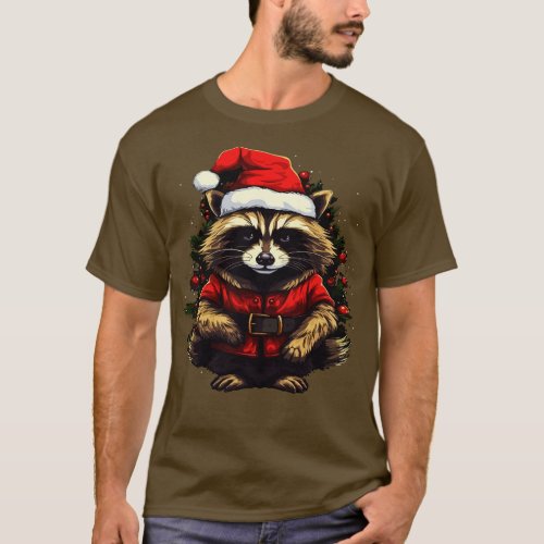 Raccoon Christmas T_Shirt