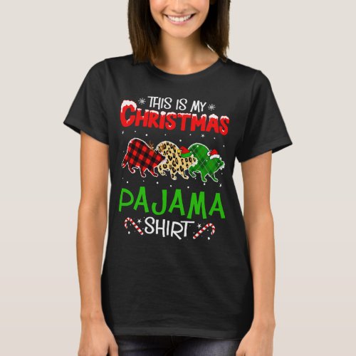 Raccoon Christmas Tree Animals This Is My Xmas Paj T_Shirt