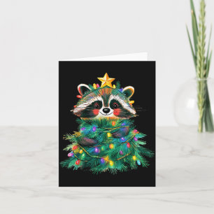 Raccoon Christmas Tree Pajamas Girls Boys Xmas Lig Card