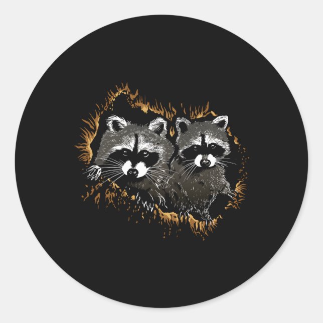 Raccoon Classic Round Sticker (Front)