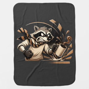 Raccoon Coffee T-Shirt Baby Blanket