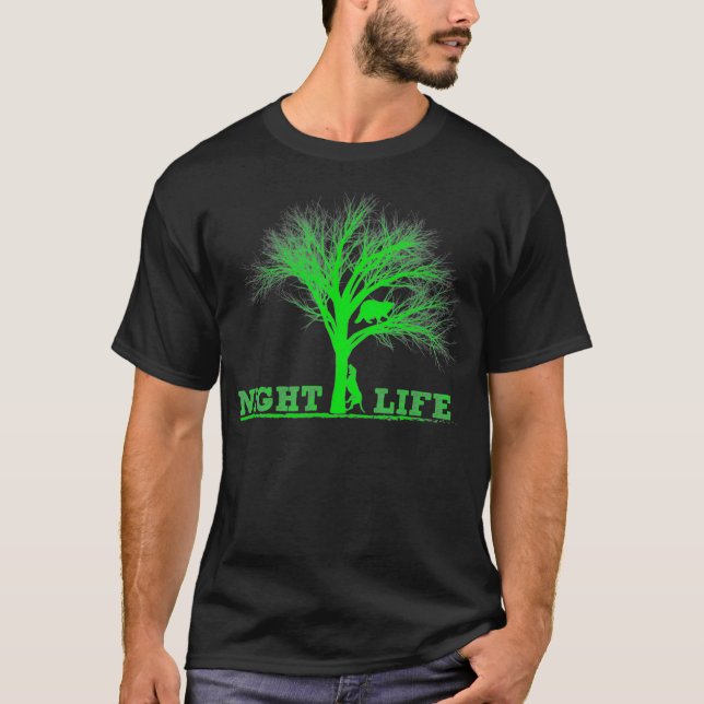 Raccoon Coon Hunting Night Life Raccoon Gifts T-Shirt (Front)
