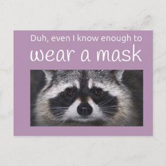 Raccoon Covid ask for the Mask by Funnycomb Postcard