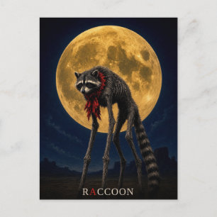 Raccoon Cravat gothic Surreal Postcard