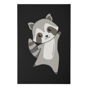 Raccoon Cute Animals Children Gift Idea Faux Canvas Print