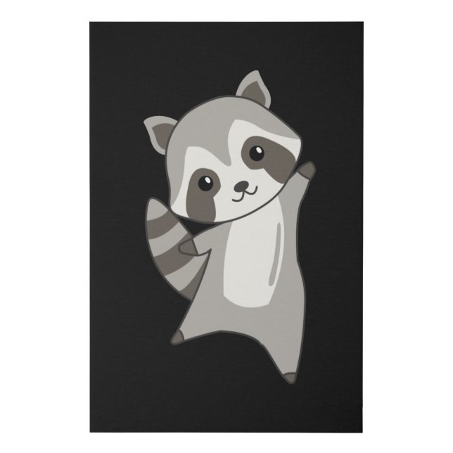 Raccoon Cute Animals Children Gift Idea Faux Canvas Print (Front)