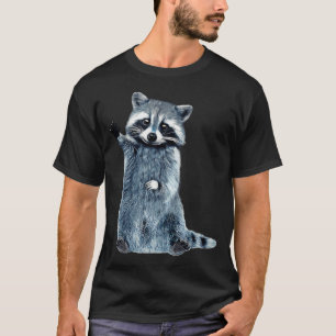 Raccoon Cute Girls Raccoon Shirt, Ladies Raccoon S T-Shirt