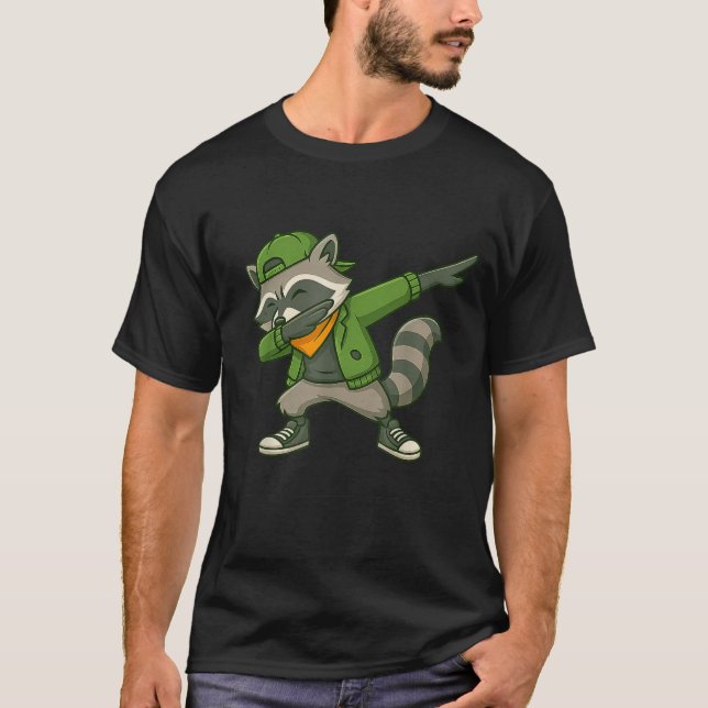 Raccoon Dab Streetwear Clic Funny For Men Women Ki T-Shirt (Front)