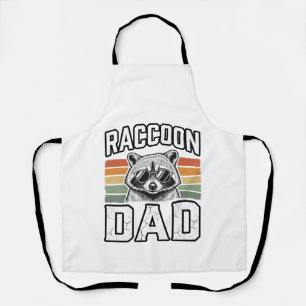 Raccoon Dad Vintage Engraving Retro Vector Design_ Apron