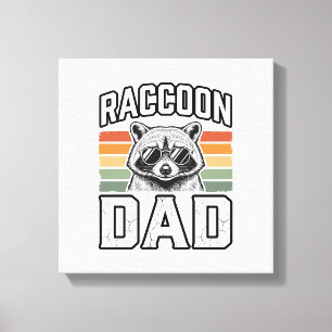 Raccoon Dad Vintage Engraving Retro Vector Design_ Canvas Print