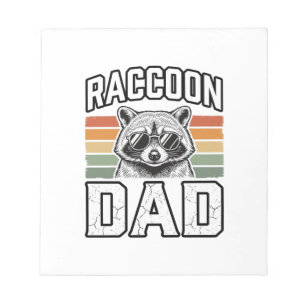 Raccoon Dad Vintage Engraving Retro Vector Design_ Notepad