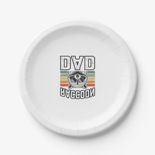 Raccoon Dad Vintage Engraving Retro Vector Design_ Paper Plates
