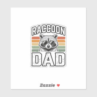 Raccoon Dad Vintage Engraving Retro Vector Design_ Sticker