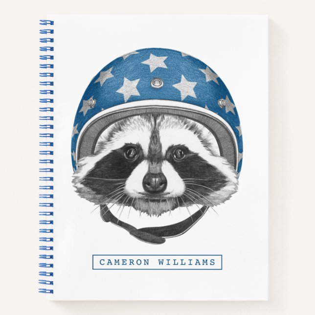 Raccoon Daredevil | Add Your Name Notebook (Front)