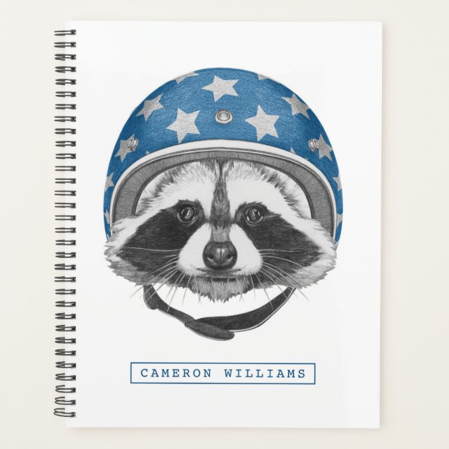 Raccoon Daredevil | Add Your Name Planner (Front)