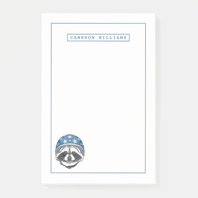 Raccoon Daredevil | Add Your Name Post-it Notes (Front)