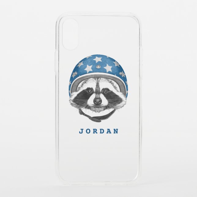 Raccoon Daredevil | Add Your Name Uncommon iPhone Case (Back)