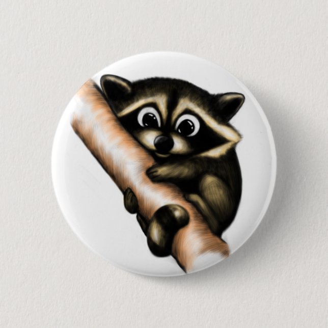 Raccoon Design Button (Front)