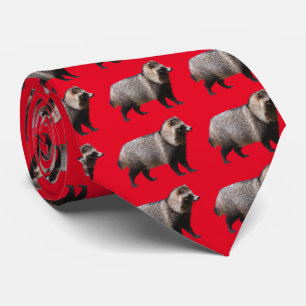 Raccoon dog neck tie