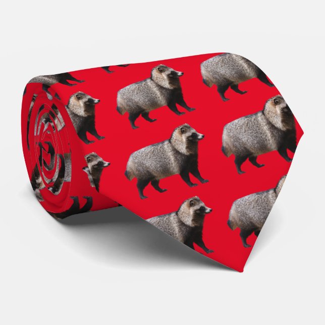 Raccoon dog neck tie (Rolled)