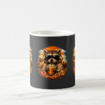 Raccoon Drinking Iced Coffee Funny Animal Meme