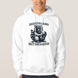 Raccoon Duct Tape Silver Quote Hoodie