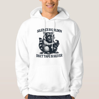 Raccoon Duct Tape Silver Quote Hoodie