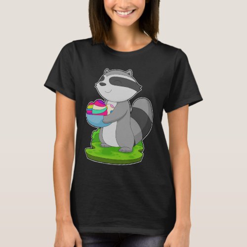 Raccoon Easter Easter eggs T_Shirt