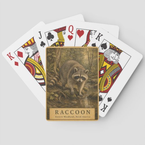 Raccoon Eastern Woodlands VINTAGE Poker Cards