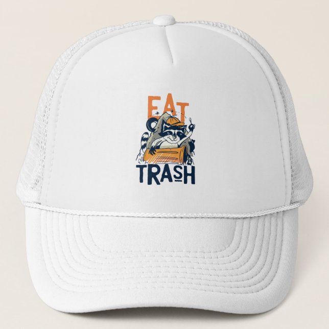Raccoon Eat Trash Trucker Hat (Front)