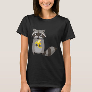Raccoon Eating Banana Fruit Looking Cute T-Shirt