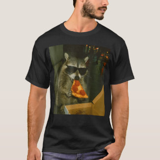 Raccoon Eating Pizza Animal T-Shirt