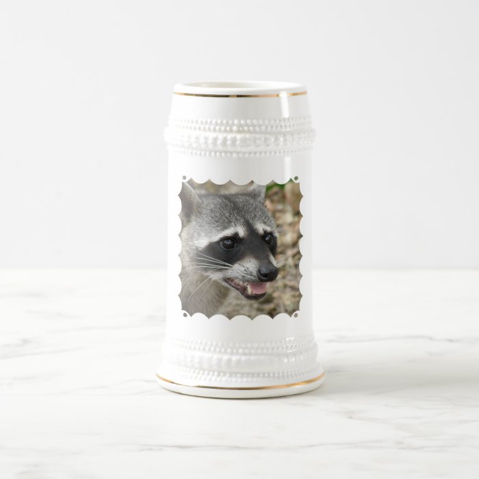 Raccoon Face Beer Stein Mugs
