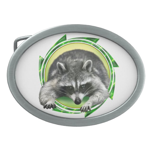 Raccoon Face Belt Buckle (Front)