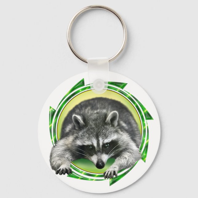 Raccoon Face Keychain (Front)