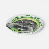 Raccoon Face Paper Plates (Angled)