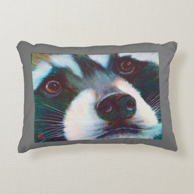Raccoon Face Pillow (Front)