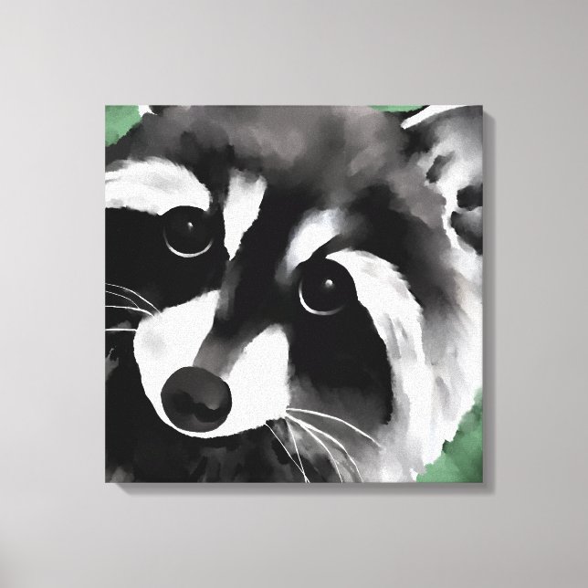 Raccoon Face Portrait Canvas Print (Front)