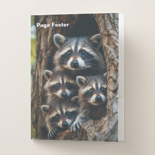 Raccoon Family Pocket Folder