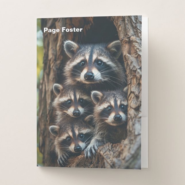 Raccoon Family  Pocket Folder (Front)